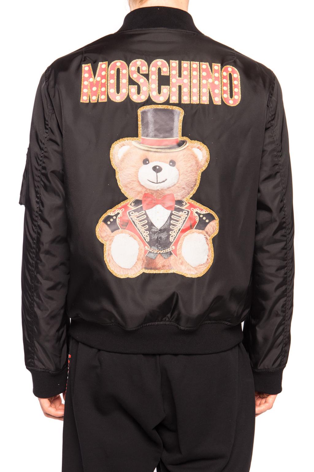 Teddy bear bomber jacket on sale black